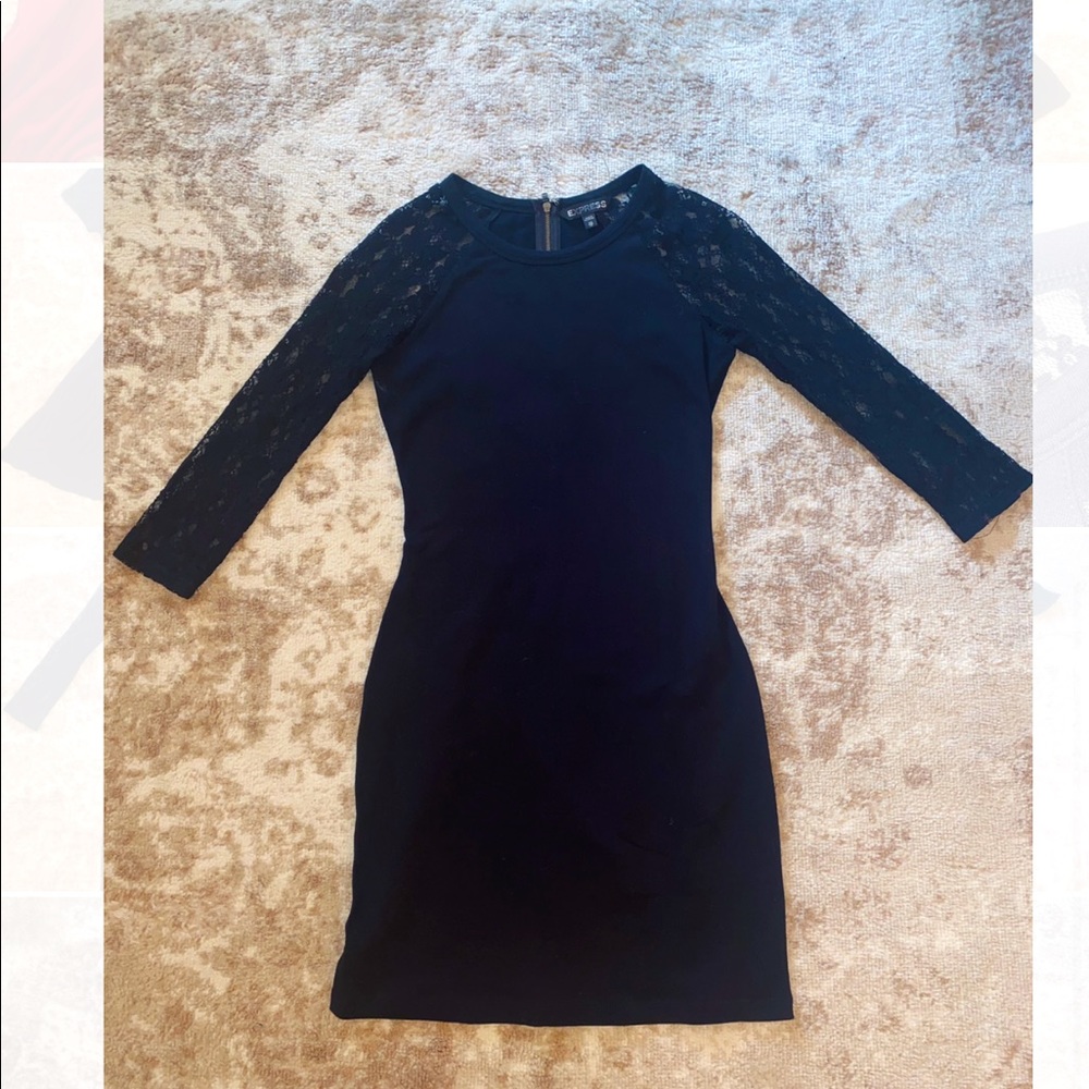Black lace sleeve Express Dress!